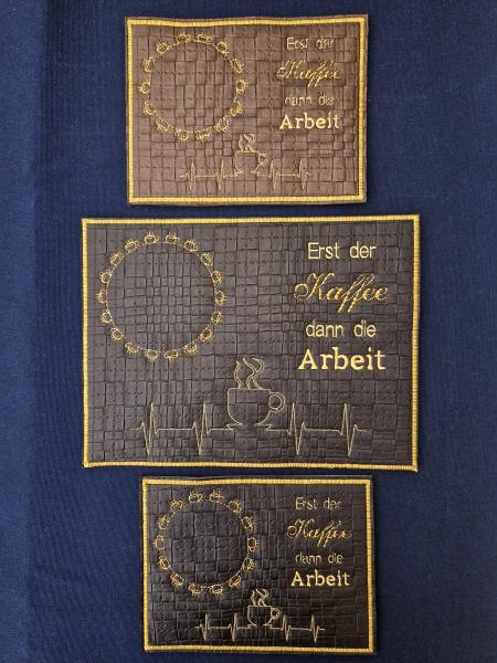 ITH - Stickdatei Mug Rug EKG-Linie Kaffeetasse